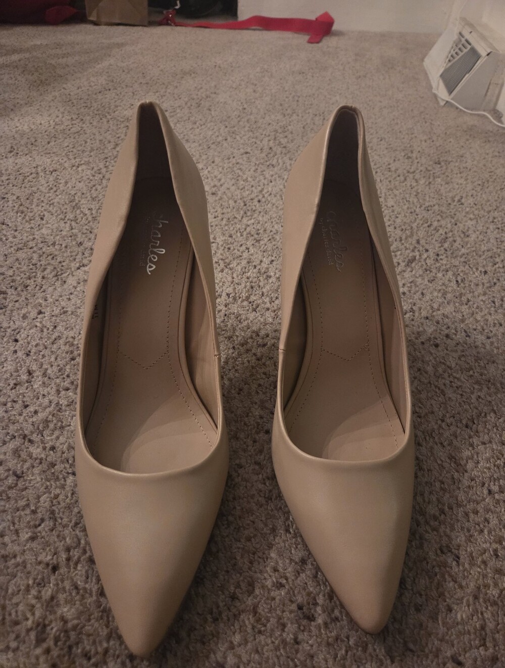 Charles by Charles David Nude Pointed-Toe Pumps
